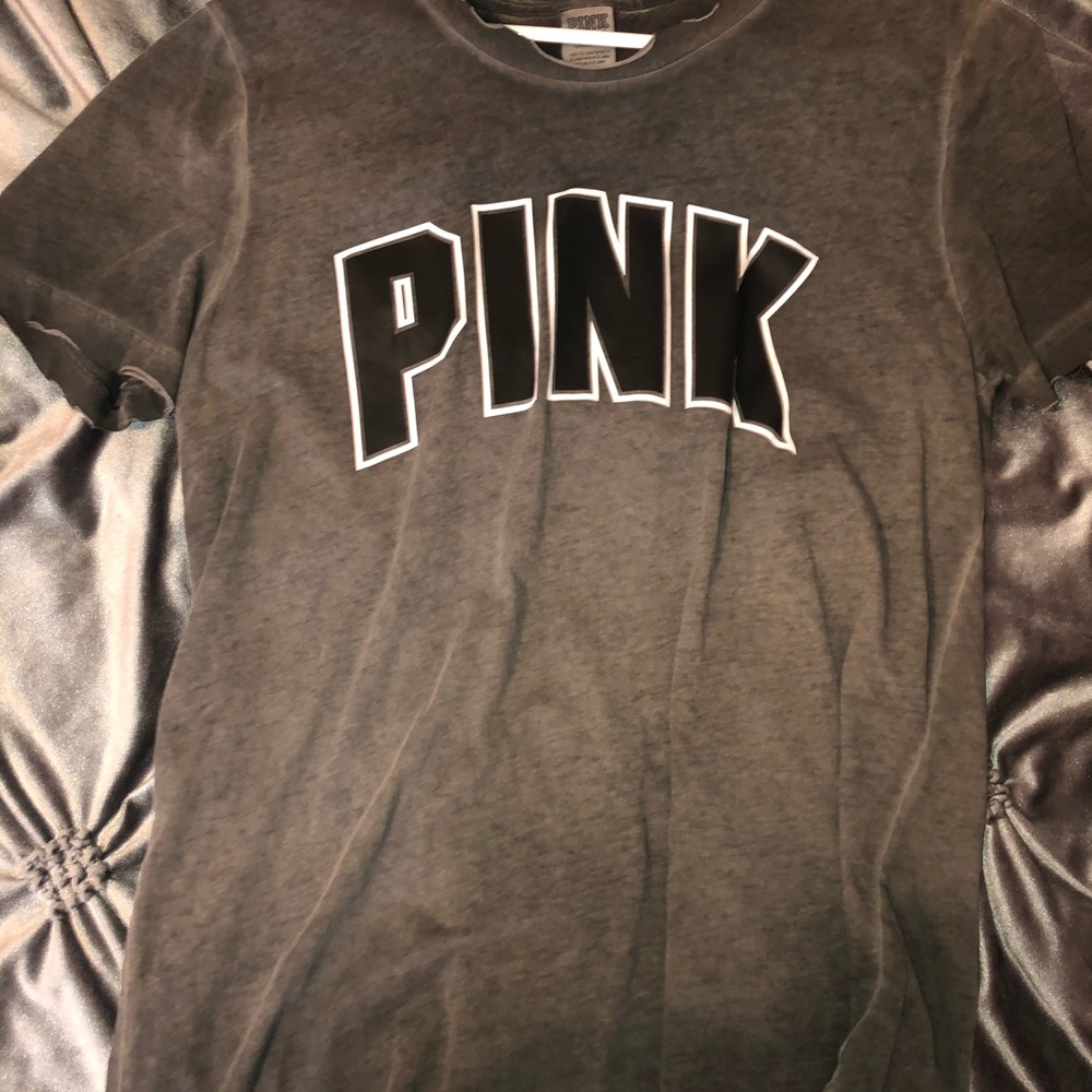 VS Pink Charcoal Grey Distressed Shirt L